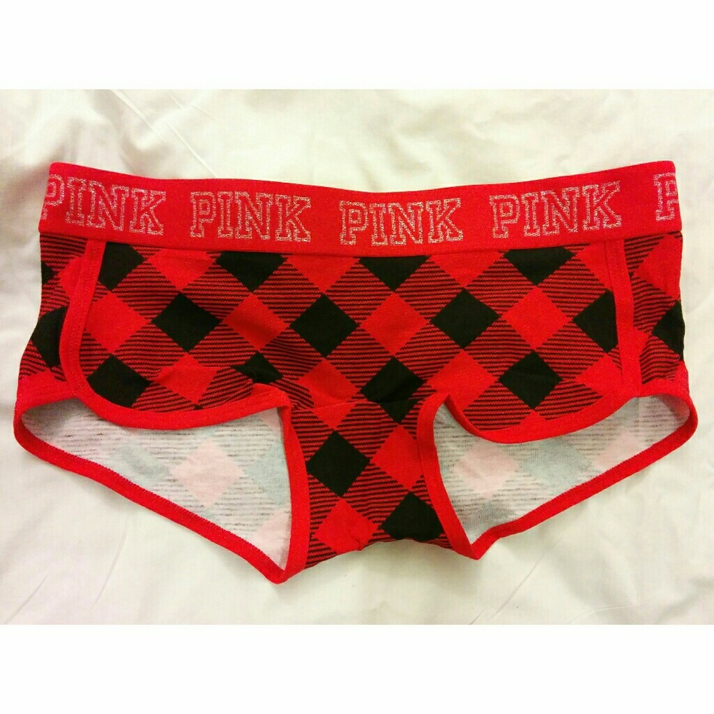 Victoria's Secret VS Pink boyshort red plaid